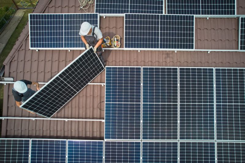 Close-up of Solar Panel Installation